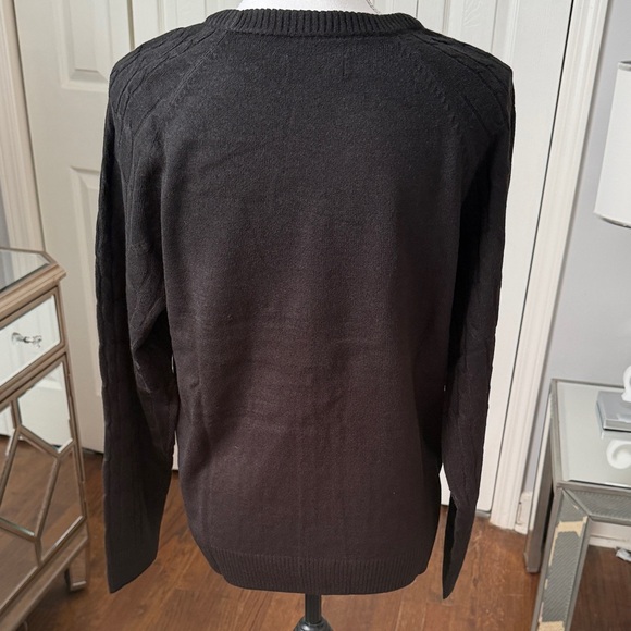 Black Classic Cable Knit Croft & Barrow Women's Sweater Medium - Picture 4 of 9